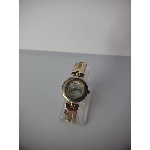 Vintage Express LA Gold Tone Wristwatch Watch Metal Gold Tone Band Clasp - Picture 1 of 11